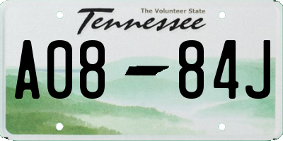 TN license plate A0884J