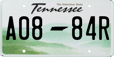 TN license plate A0884R