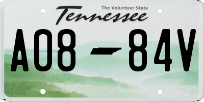 TN license plate A0884V