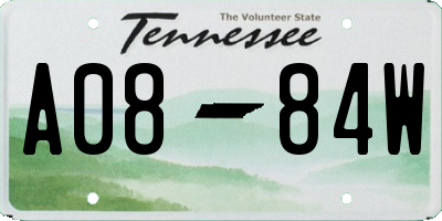 TN license plate A0884W