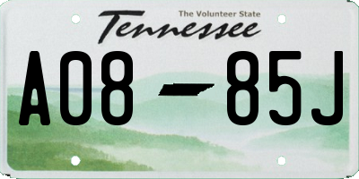 TN license plate A0885J