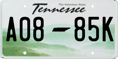 TN license plate A0885K