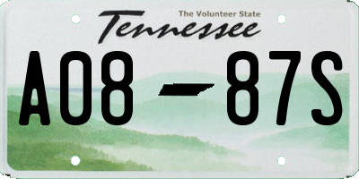 TN license plate A0887S