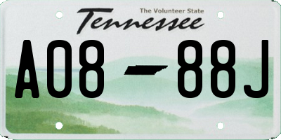 TN license plate A0888J