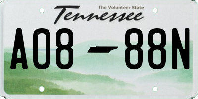 TN license plate A0888N