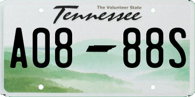 TN license plate A0888S