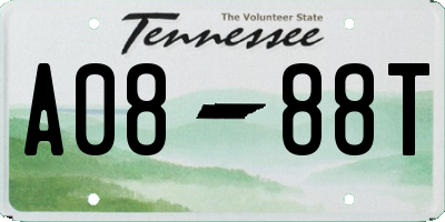 TN license plate A0888T