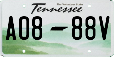 TN license plate A0888V