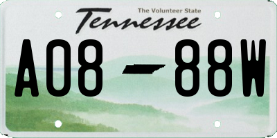 TN license plate A0888W