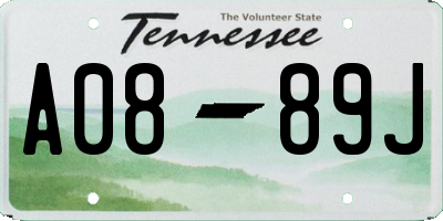 TN license plate A0889J