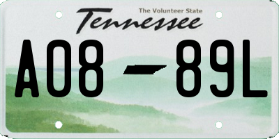 TN license plate A0889L