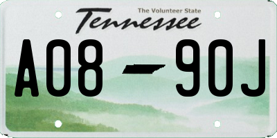 TN license plate A0890J