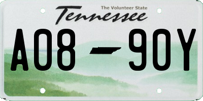 TN license plate A0890Y