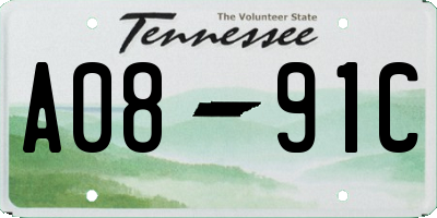 TN license plate A0891C