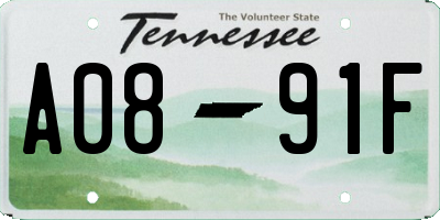 TN license plate A0891F