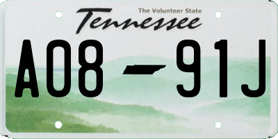TN license plate A0891J