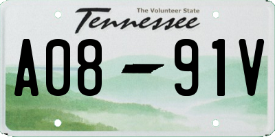 TN license plate A0891V