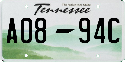 TN license plate A0894C