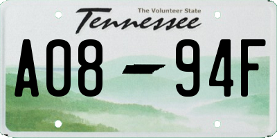 TN license plate A0894F