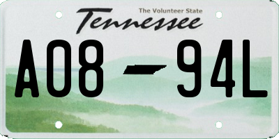 TN license plate A0894L