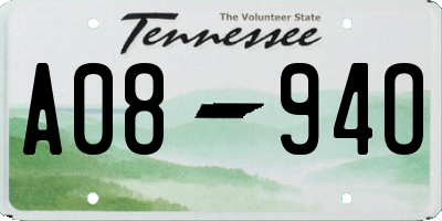 TN license plate A0894O