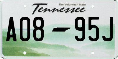 TN license plate A0895J