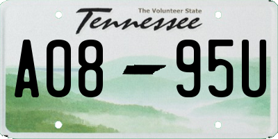 TN license plate A0895U