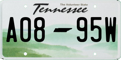 TN license plate A0895W