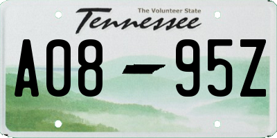TN license plate A0895Z