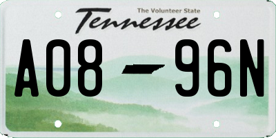 TN license plate A0896N