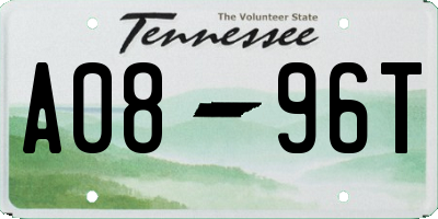 TN license plate A0896T