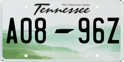 TN license plate A0896Z