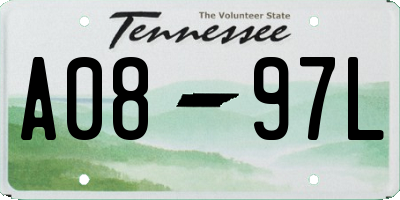 TN license plate A0897L