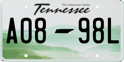 TN license plate A0898L