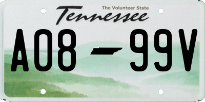 TN license plate A0899V
