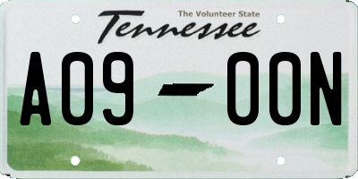 TN license plate A0900N