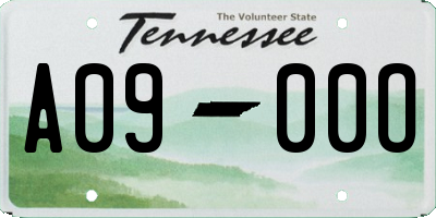 TN license plate A0900O