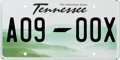 TN license plate A0900X