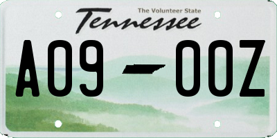 TN license plate A0900Z