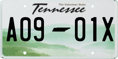 TN license plate A0901X