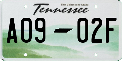 TN license plate A0902F