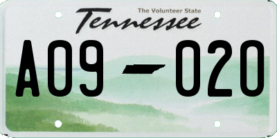TN license plate A0902O
