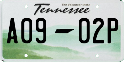 TN license plate A0902P