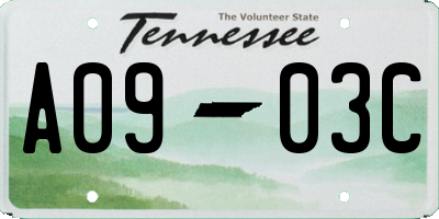 TN license plate A0903C