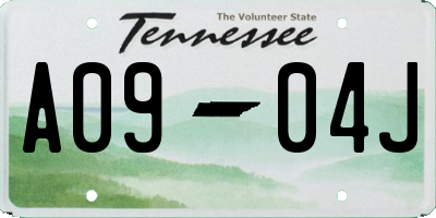 TN license plate A0904J