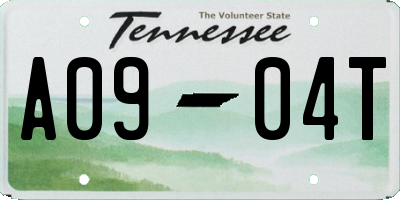 TN license plate A0904T