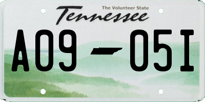 TN license plate A0905I