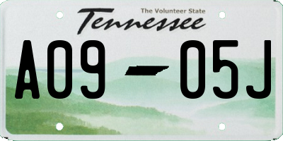 TN license plate A0905J