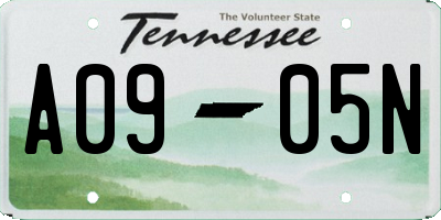 TN license plate A0905N