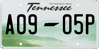 TN license plate A0905P